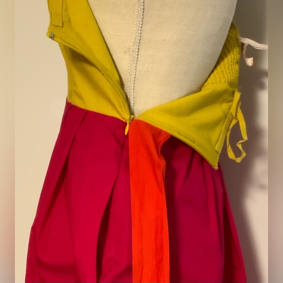 Maeve Anthropologie Parading Hues Strapless Color Block Dress Size 4 - Picture 8 of 16